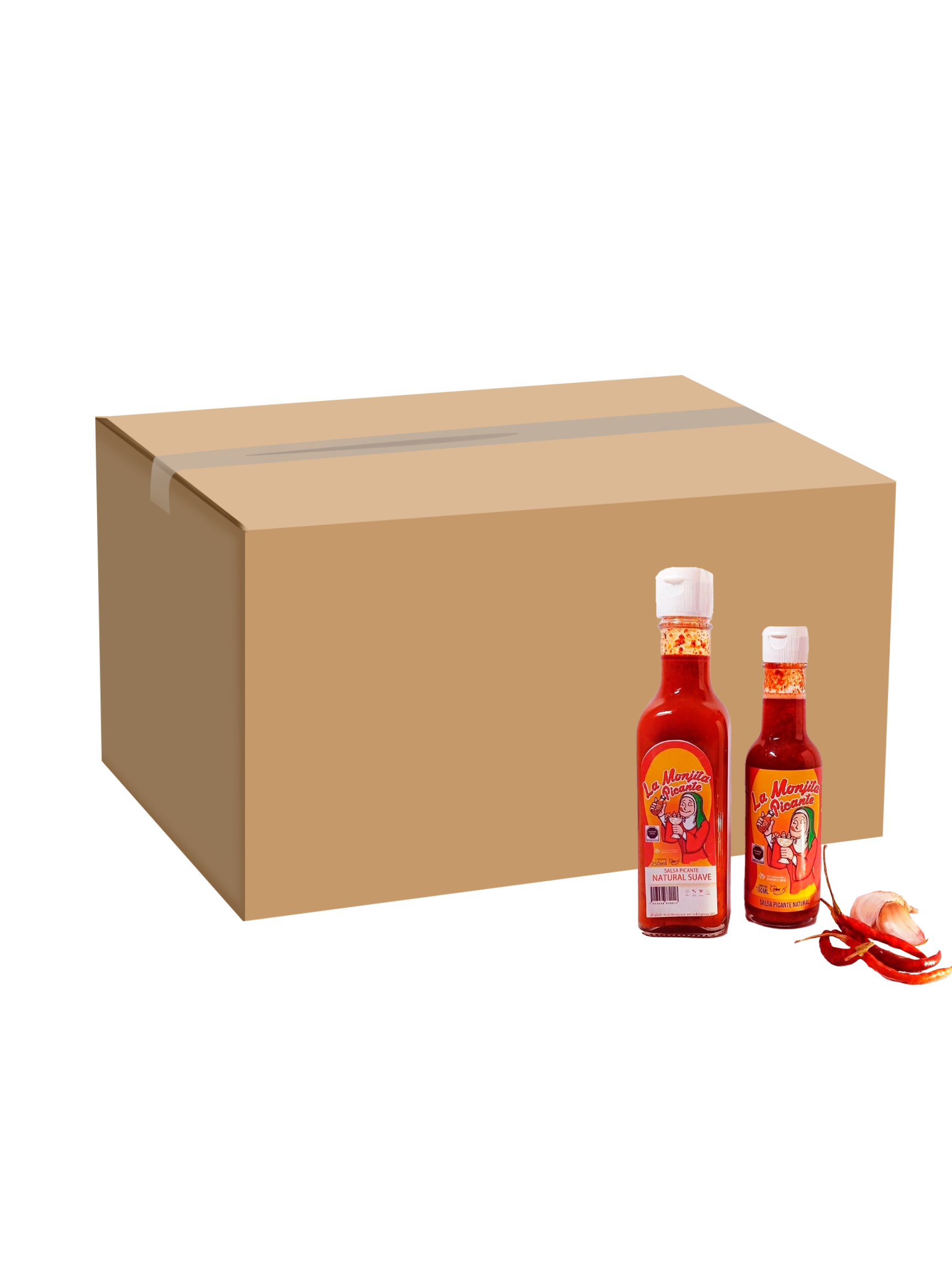 Caja de 24 salsas picantes suaves naturales